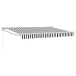 Copertină retractabilă manuală Antracit și Alb 3,5 x 2 m GartenMobel Dekor