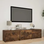 Mobilier TV cu LED cu LED Stejar Afumat 165 x 34 x 40 cm GartenMobel Dekor