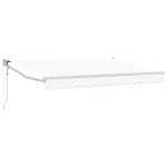 Marchiză retractabilă electrică albă 3x2 m, poliester PU, montaj perete