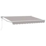 Marchiză retractabilă electrică gri deschis 3,5 x 2 m, cu telecomandă