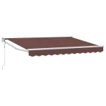 Marchiză retractabilă electrică maro 3,5 x 2 m, montaj perete