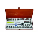 Set tubulare Gadget 40 piese 1/4 si 3/8, 4-16 mm, cu cutie metalica