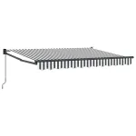 Copertină retractabilă manuală Antracit și Alb 3,5 x 2 m GartenMobel Dekor