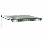 Copertină retractabilă manuală Verde și alb 3,5 x 2 m GartenMobel Dekor
