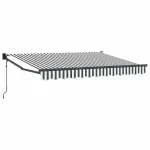 Marchiză electrică retractabilă antracit/alb 3,5 x 2 m, telecomandă