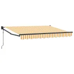 Marchiză electrică retractabilă galben alb 2,5 x 2 m, cu telecomandă