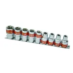Set tubulare Torx 1/2, 9 piese, din otel Cr-V, pentru atelier si reparatii
