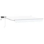 Marchiză retractabilă manuală cu led-uri Alb 2,5 x 2 m GartenMobel Dekor