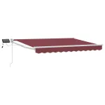 Marchiză retractabilă manuală cu led-uri Bordo și Alb 2,5 x 2 m GartenMobel Dekor