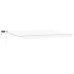 Marchiză retractabilă manuală cu led-uri Alb 5 x 3 m GartenMobel Dekor