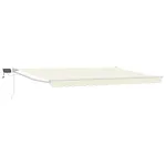 Marchiză retractabilă manuală cu led-uri Crema și Alb 4 × 3 m GartenMobel Dekor