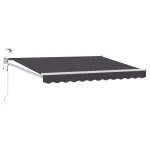 Marchiză retractabilă electrică antracit 3,5 x 2 m cu LED și senzor