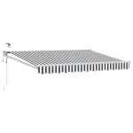 Marchiză electrică retractabilă cu LED și senzor, 3,5x2 m, antracit/alb