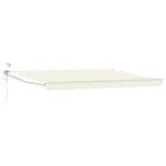 Marchiză retractabilă electrică crem 4 x 2 m cu LED și senzor vreme