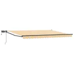 Marchiză retractabilă manuală cu led-uri 5 x 3 m GartenMobel Dekor