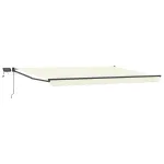 Marchiză retractabilă manuală cu led-uri 5 x 3 m GartenMobel Dekor