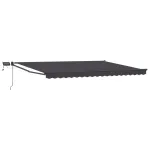 Marchiză retractabilă manuală cu led-uri Antracit 4,5 × 3 m GartenMobel Dekor