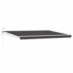 Marchiză retractabilă electrică antracit 4x3 m cu LED și senzor meteo