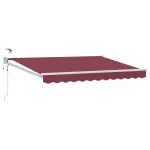 Marchiză retractabilă electrică bordo 3,5 x 2,5 m cu LED și senzor meteo