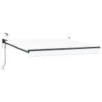 Marchiză retractabilă electrică albă 2,5 x 2 m cu LED și senzor meteo