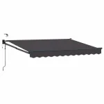 Marchiză electrică retractabilă antracit 3x2,5 m cu LED și senzor vreme