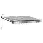 Marchiză electrică retractabilă cu LED și senzor vânt, 3,5 x 2 m, antracit/alb