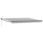 Marchiză retractabilă electrică 4x2 m, LED și senzor vânt, antracit/alb