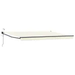 Marchiză retractabilă electrică crem 5 x 3 m, cu LED și senzor
