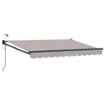 Marchiză retractabilă electrică cu LED și senzor, gri 3,5 x 2,5 m