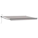 Marchiză retractabilă electrică cu LED și senzor, gri deschis, 5x3 m
