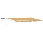 Marchiză electrică retractabilă 4x3 m cu panou solar, galben-gri