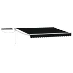 Marchiză electrică retractabilă pentru terasă 3,5 x 2,5 m, negru/alb