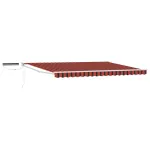 Marchiză electrică retractabilă 4x3 m, solară, portocaliu cu maro