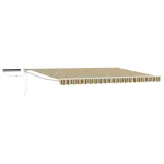 Marchiză electrică retractabilă cu panou solar 4x3 m verde-galben