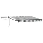 Marchiză electrică retractabilă 3,5 x 2 m, antracit/alb, cu panou solar