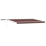 Marchiză electrică retractabilă maro 4,5x3 m cu telecomandă și panou solar