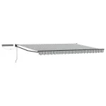 Marchiză electrică retractabilă 4x3 m antracit/alb cu telecomandă și panou solar