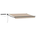 Marchiză electrică retractabilă bej/antracit 3 x 2,5 m cu panou solar