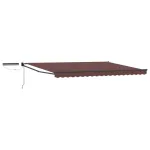 Marchiză electrică retractabilă maro 4,5 x 3 m, cu telecomandă și panou solar
