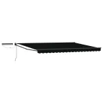 Marchiză electrică retractabilă 4x3 m, negru/antracit, cu panou solar