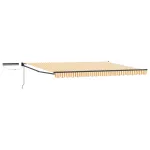 Marchiză electrică retractabilă portocaliu/alb 4,5x3 m cu telecomandă