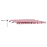 Marchiză electrică retractabilă 4,5x3 m, roșu/alb, cu panou solar