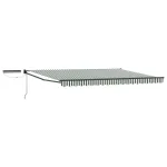 Marchiză electrică retractabilă 5 x 3 m verde-alb cu telecomandă