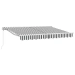 Copertină retractabilă manuală Antracit și Alb 3 x 2,5 m GartenMobel Dekor