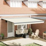 Cortina Retractabilă Crem și Gri 400 × 300 cm Pânză și Aluminiu GartenMobel Dekor