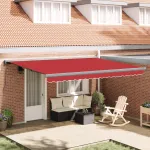 Cortina Retractabilă Roșu 4 × 3 m Pânză și Aluminiu GartenMobel Dekor