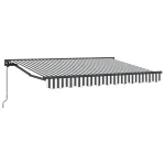 Copertină retractabilă manuală Antracit și Alb 2,5 x 2 m GartenMobel Dekor
