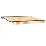 Copertină retractabilă manuală Galben și alb 2,5 x 2 m GartenMobel Dekor