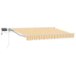 Cadru manual de marchiză cu LED-uri Galben și alb 2,5 x 2 m GartenMobel Dekor