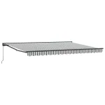 Copertină retractabilă manuală Antracit și Alb 4 x 2 m GartenMobel Dekor